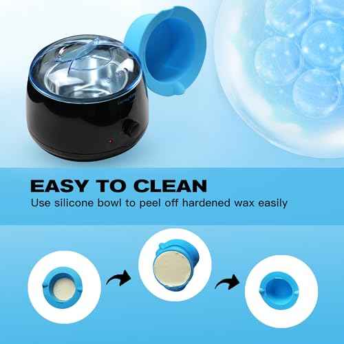 Waxing Kit for Women Men, Wax Warmer Hair Removal at Home with Hard Wax Beads & Silicone Pot, Suitable for Sensitive Skin Brazilian Bikini, Facial, Underarms, Legs, Full body