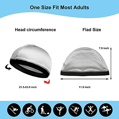 Selalu 4Pcs Wave Cap, Silk Stocking Wave Caps for 360 Waves, Good Compression Over Silky Durag for Men, Large Size Stain Caps Suitable for Adult Wave