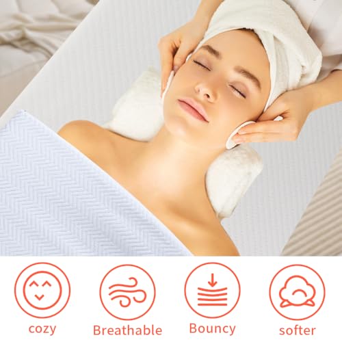 Memory Foam Lash Bed Topper - Non-Slip Massage Table Pad (73x24x2 Inch)