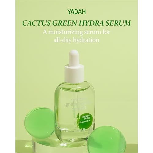 YADAH Cactus Green Hydra Serum (1.01fl oz) - Hydration, Oil-Moisture Balance, Strengthen Skin Barrier. Niacinamide, Adenosine.