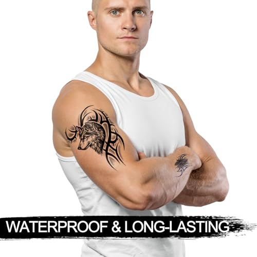 8-Sheet Waterproof Temporary Tattoos - Realistic Designs for Men & Women