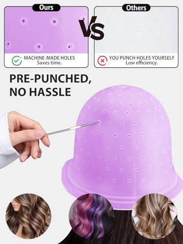 YOOVR Purple Hair Highlight Kit with Silicone Cap & Dye Brush - 12 Pieces