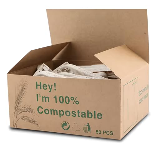 Disposable Razors Bulk for Men & Women ? Twin Blade Unisex Shavers ? Eco-Friendly, Biodegradable, Non-Toxic, Made from Recycled Wheat Straw 50 Count (Pack of 1) (50)