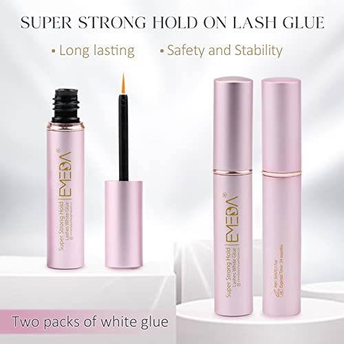 EMEDA Waterproof Eyelash Glue - 2 Packs, Strong Hold, Latex Free