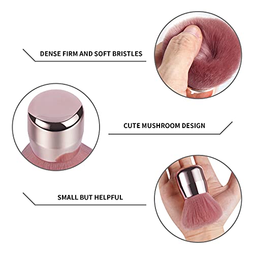 Vaincre Soft Mushroom Nail Dust Brush for Acrylic Nails & Makeup - Pink