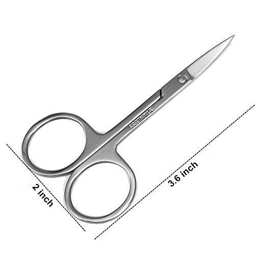 All Purpose Curved Eyebrow Scissors - Mini Grooming, Nail, Lash & Facial Trimming