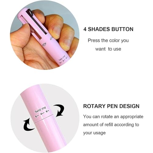 4 In 1 Makeuppen, 4 Colors Multi-Function Makeup Beauty Pencil, Portable Eyebrow Eyeliner Lip Liner Highlight Eye Pen, Waterproof Long Lasting Eye Makeup Tool