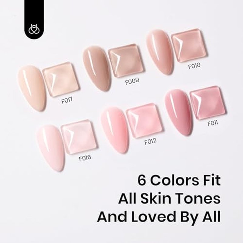 Beetles Rubber Base Gel Nail Polish - 6 Nude Colors