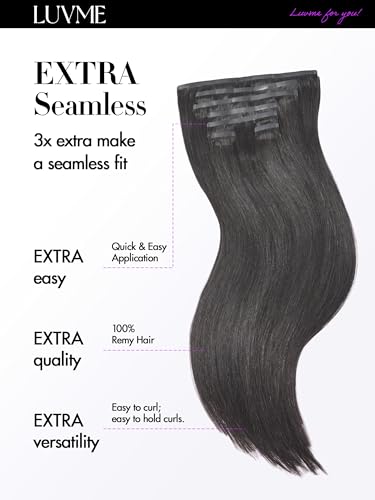 LUVME Clip In Hair Extensions 20 Inch 220g Remy Human Hair