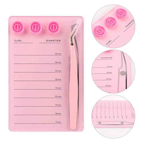 Acrylic Eyelash Extension Pallet Kits, Grafting False Eyelash Organizer Extension Pad Lash Tray,Magnetic Tweezer Holder - Durable Eyelash Extension Storage Organizer (Pink sets)