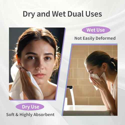 Disposable Face Towels, Biodegradable Soft & Skin Friendly Face Towelettes Disposable, Makeup Remover Dry Wipes Tissue for Women, Facial Wash Cloth Travel-1 Pack