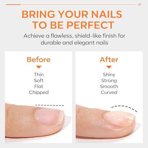 modelones Builder Nail Gel with Gel Top Coat, 8-In-One Clear Builder Acid Free Top Coat for Nail Thickening Apex Building Extension Shine Finish and Long Lasting, LED Lamp Cured 10ml DIY Home Salon