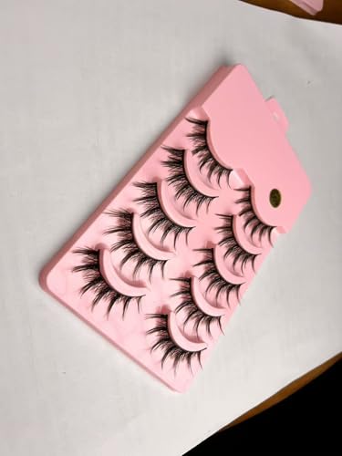 12mm Anime Demon Strip Lashes 5 Pairs, Hooded Eyes
