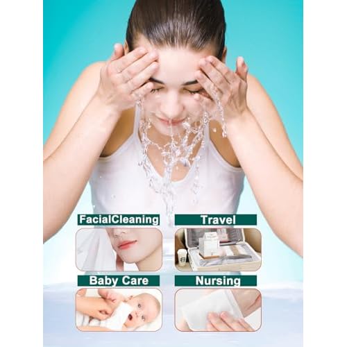 Face Towels,Facial Towels,200Ct Disposable Face Towel,10"x12"Face Cloths,Makeup Remover Face Towelettes Disposable,Disposable Face Cloths for Sensitive Skin,Biodegradable Dry Wipes