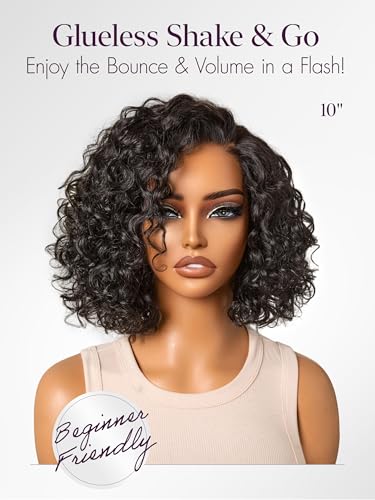 LUVME HAIR 100% Human Hair Water Wave Pixie Wig 10" Glueless HD Lace
