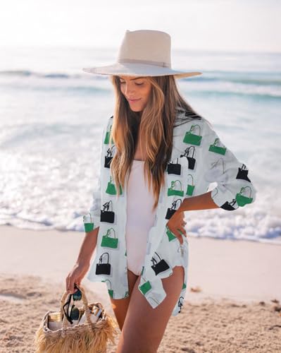 Women's Bikini Cover Up Button Down V Neck Blouse