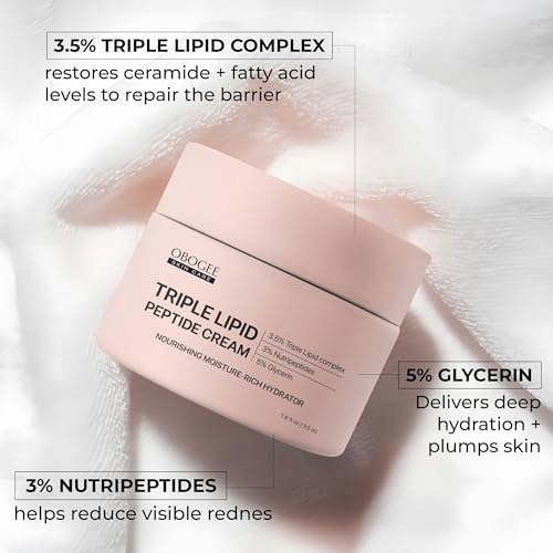 Triple Lipid-Peptide Cream: Enriched with Lipids, Peptides, Hyaluronic Acid, and Shea Butter for Brightening, Firming, and Plumping, 1.8 oz