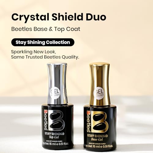 Beetles Clear F-Clear Gel Base & Top Coat Set 2Pcs 15ml Long Lasting High Gloss