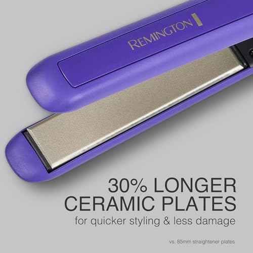 Remington 1" Flat Iron, Hair Straightener with Anti-Static Technology, 30-Second Heat Up & 60 Minute Auto Shut-Off, 30% Longer Ceramic Floating Plates, Titanium + Ceramic Coating