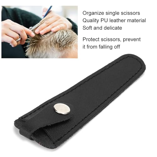 Black Leather Scissor Case – Compact Hair Salon Tool Cover