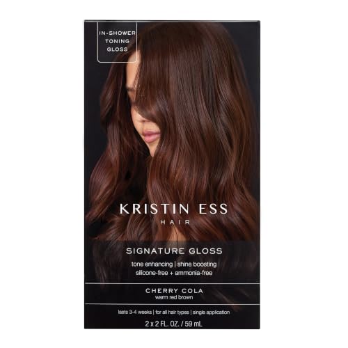 Kristin Ess Cherry Cola Hair Gloss in Warm Red Brown - Semi-Permanent Color & Shine