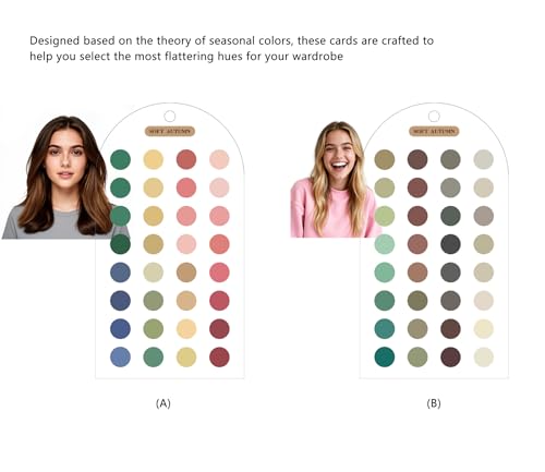 Portable 12-Season Color Analysis Cards Set of 2 for Outfits & Makeup