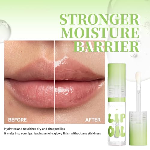 8 Pack Hydrating Glow Lip Oil Makeup Set for Women, Moisturizing Lip Gloss with Glow Finish, Long Lasting Nourishing Lip Care Fat Oil Lip Drip, Sweet Candy Scent (8 COLORS)