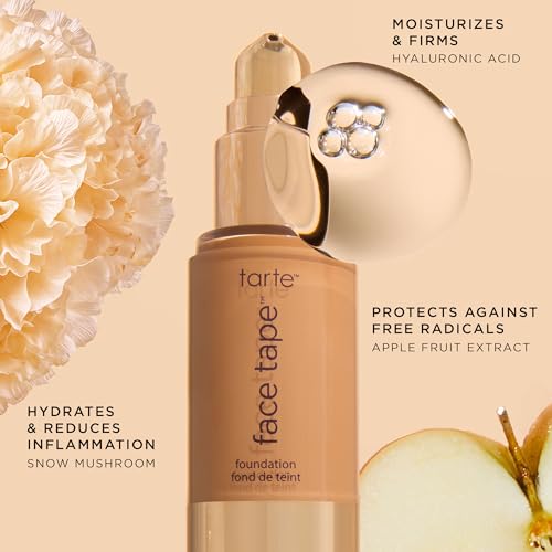 tarte face tape foundation ? Full-Coverage 12hr Waterproof Makeup, Hydrating & Smoothing with a Natural Matte Finish for Transfer-Proof Comfortable Long-Wear Foundation, Vegan & Cruelty-Free