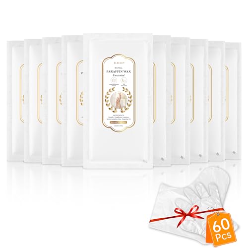 ELEGCOV Unscented Paraffin Wax Refills for Hand & Foot Spa - 10 Pack