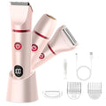 Pink Women's Bikini Trimmer 3-in-1 Waterproof Electric Razor for Legs & Body