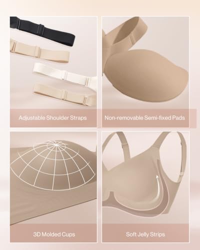 Ubras Wireless Soft Support Bra with Wide Straps - Seamless Comfort
