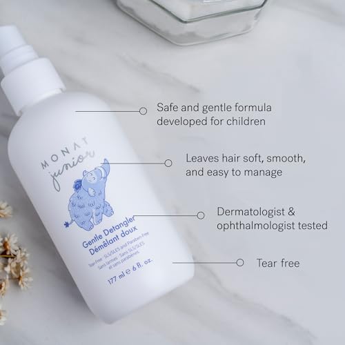 MONAT Junior¢â Gentle Detangler - Safe and tear free Hair Detangler Spray for children. All Natural Tear-free, Sulfate & Paraben-free- Net Wt. 177 ml e / 6 fl. Oz.