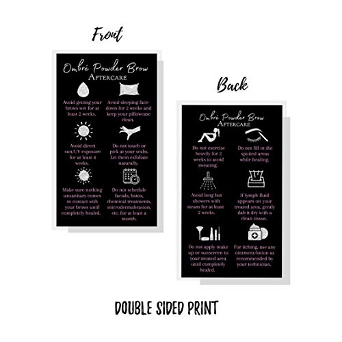 Ombre Powder Brow Aftercare Cards 50 Pack