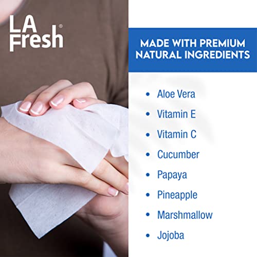 La Fresh Oil-Free Face ‘N’ Hand Refresher Wipes, Made With Natural Japanese Yuzu Scent, Pack of 50 Individually Wrapped Cleansing Wipes, Travel Essentials