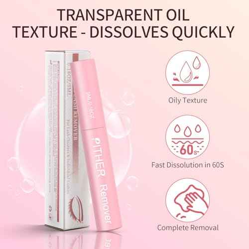 Lash Remover for Lash Extensions 10ml, Eyelash Glue Remover Self-Use at Home DIY Eyelash Extension Remover Non-irritating Soothing Oil Texture Lash Clusters Clear Remover PITHER
