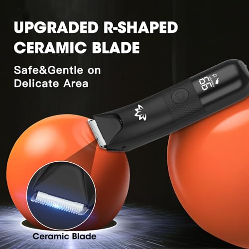 Ball Trimmer for Men & Women, Body Hair Shaver with LED Light