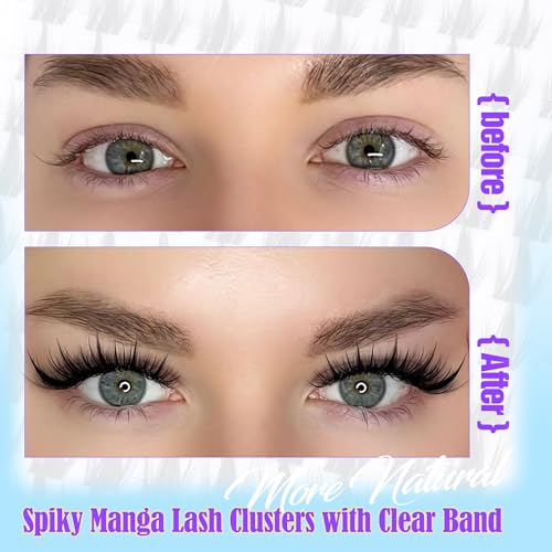 Anime Spiky Lash Clusters with Clear Band - 120Pcs