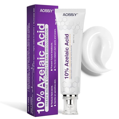 AOBBIY Azelaic Acid 10% Acne Treatment Cream, Redness Relief for Face, Redness Reducing Skin Care, Prevent Acne Breakouts, Balance Excess Sebum, Ease Pimple Clarify Skin Soothe Irritation,1 oz