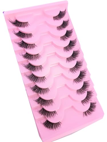 3D Mink Half Lashes 10 Pairs - Natural Short Length, Reusable