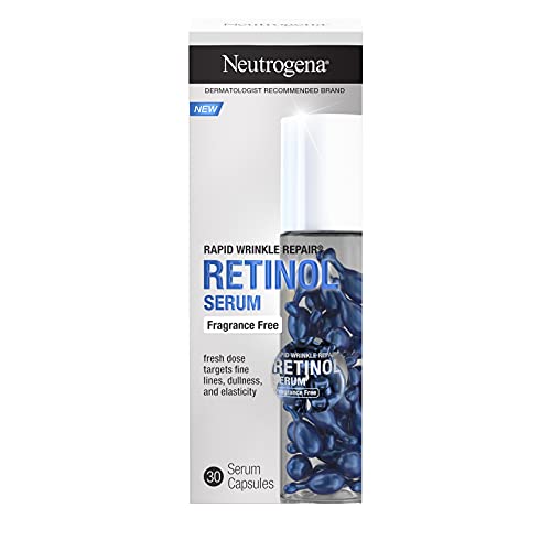 Neutrogena Rapid Wrinkle Repair Retinol Face Serum Capsules, Fragrance-Free Daily Facial with that fights Fine Lines, Wrinkles, Dullness, Alcohol-Free & Non-Greasy, 30 ct