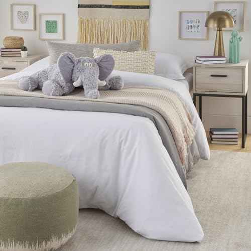 Mina Victory Plush Lines Foldable Elephant Stuffed Animal Grey 18" x 22" Throw Pillow