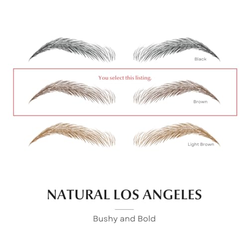 Bliss and Beyond USA | Waterproof Eyebrow Tattoo Stickers. A real hair stroke look. Hair replacement without surgery. Solution for hair loss. Bushy eyebrow tattoos. (New Los Angeles, Dark Brown)