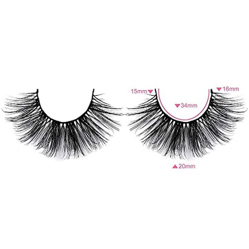 LANFLOWER 3D Faux Mink Eyelashes - 14 Pairs Fluffy Volume Lashes
