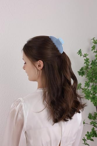 Sequin Blue 4-Inch Acetate Claw Clips for Fine & Thick Hair