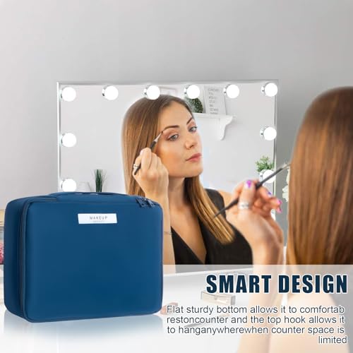 Queboom Waterproof Travel Makeup Bag with Large Capacity
