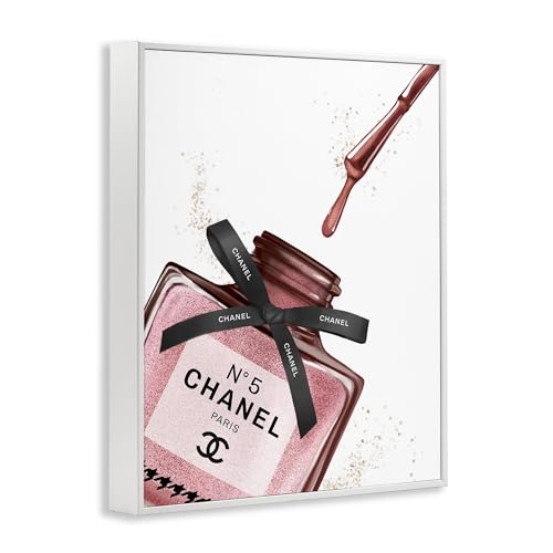 Stupell Industries Makeup Nail Polish Brush Drip Pink Fashion Design, Design by Ziwei Li