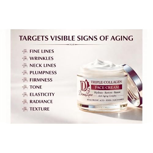 Triple Collagen Face Moisturizer ? Retinol-Free Anti-Aging Cream for Sensitive Skin with PDRN (Salmon DNA) & Hyaluronic Acid ? Firming & Wrinkle Smoothing, Fragrance-Free, 1.7 oz