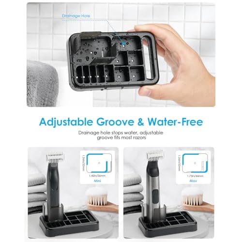 Guard Combs with Shaver Stand Kit for O Blade QP2724/QP2834/QP2520/QP2630/QP65XX/QP66XX OBlade Pro, 0/3mm Body Comb + 1/2/3/5mm Bi-Directional Guards, Electric Shaver Attachments Accessories, 9PC