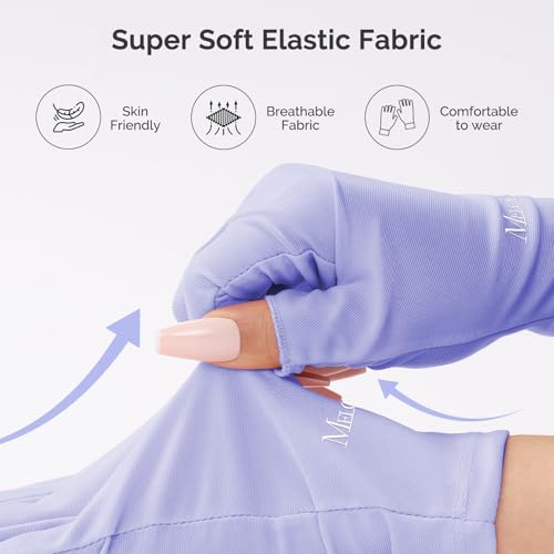 MelodySusie Purple UPF50+ UV Protection Fingerless Gloves for Gel Manicures