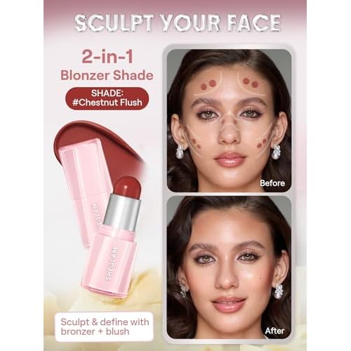SHEGLAM Buttery Bliss Blush Stick Cream Blush for Cheek- Chestnut Flush